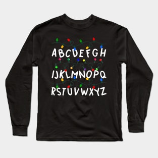 Alphabet ABCs Learning Stranger Lights Boys Girls Xmas Gift Long Sleeve T-Shirt